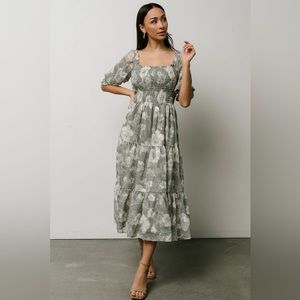 Fabian Jacquard Midi Dress | Baltic Born | Dusty Sage